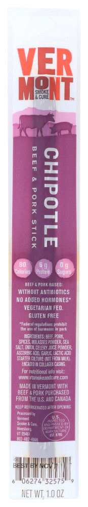 Vermont Smoke & Cure Realsticks Chipotle (24x1Oz)