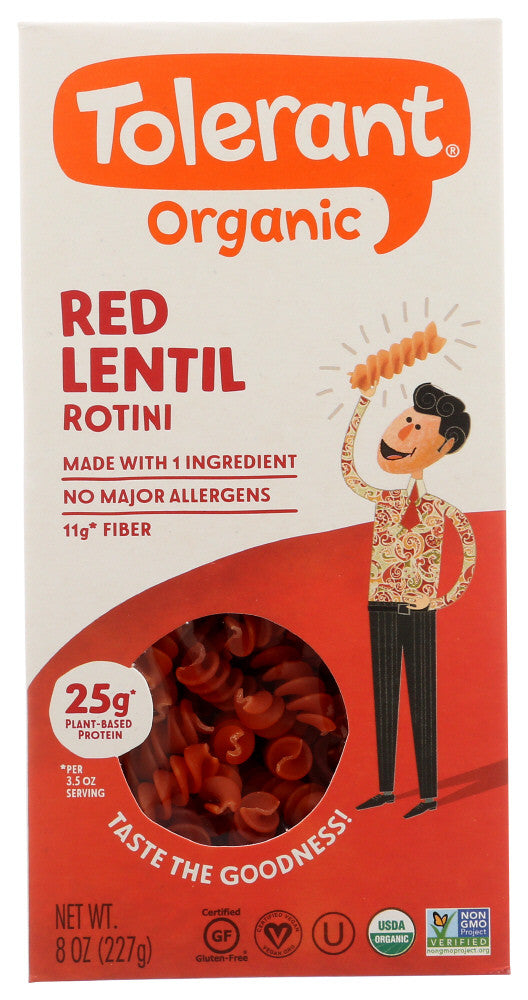 Tolerant Organic Red Lentil Rotini (6x8 OZ)
