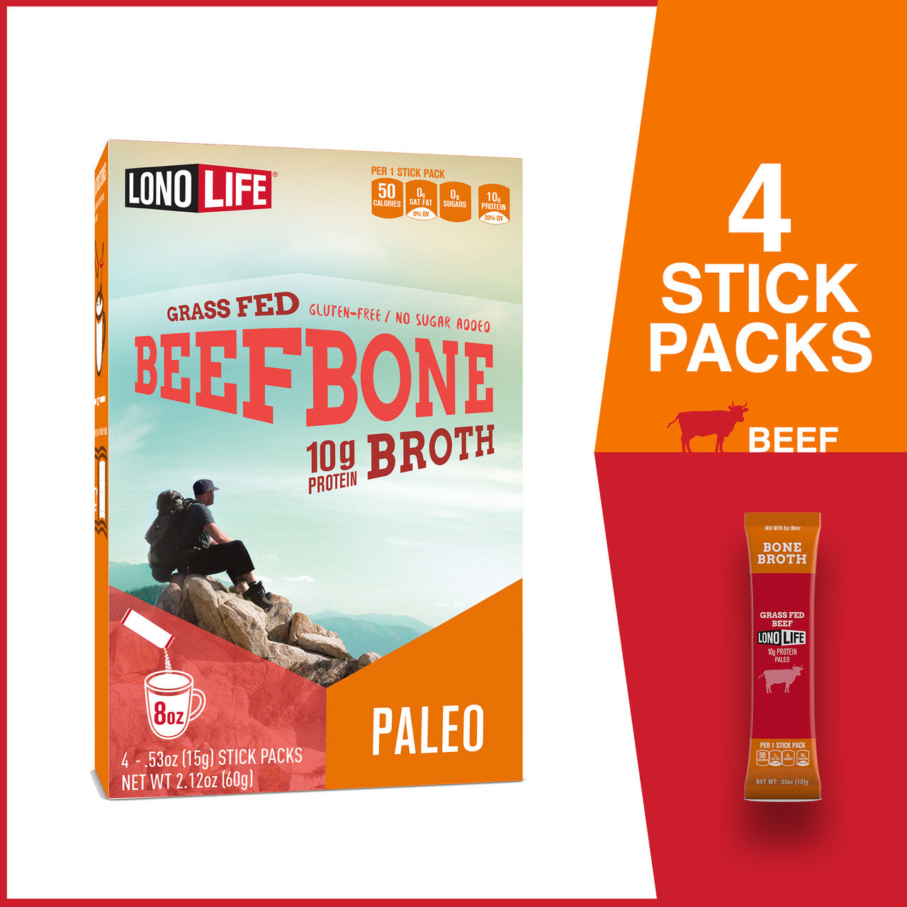 LONLF BEEF BONE BRTH STK ( 6 X 0.53 OZ )