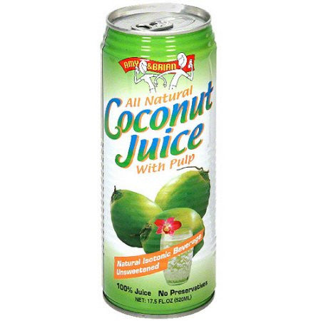 Amy & Brian Natural Coconut Juice With Pulp (12x17.5 Oz)