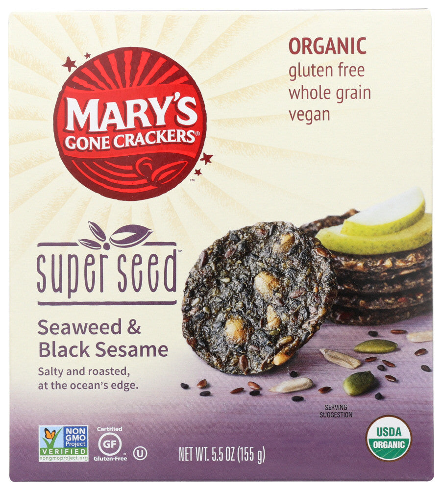 Mary's Gone Crackers Super Seed Seaweed & Black Sesame (6x5.5 OZ)