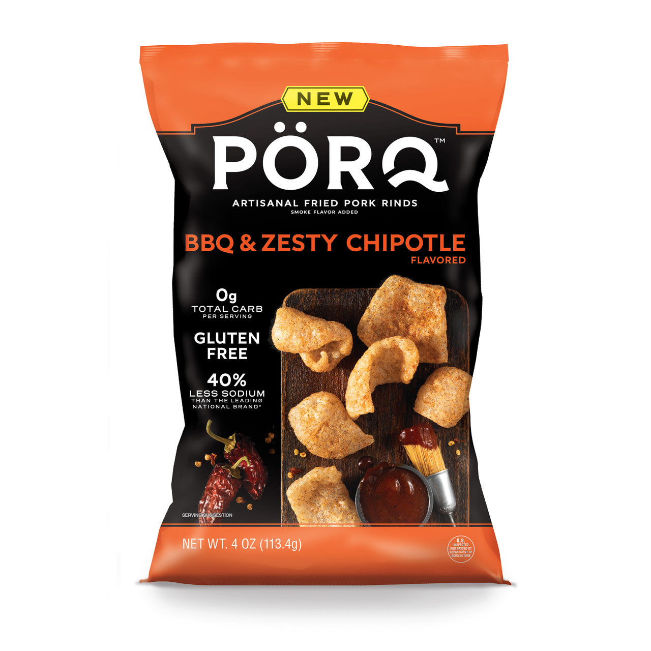 PRQ BBQ CHIPOTLE PRK SKN ( 9 X 4 OZ )