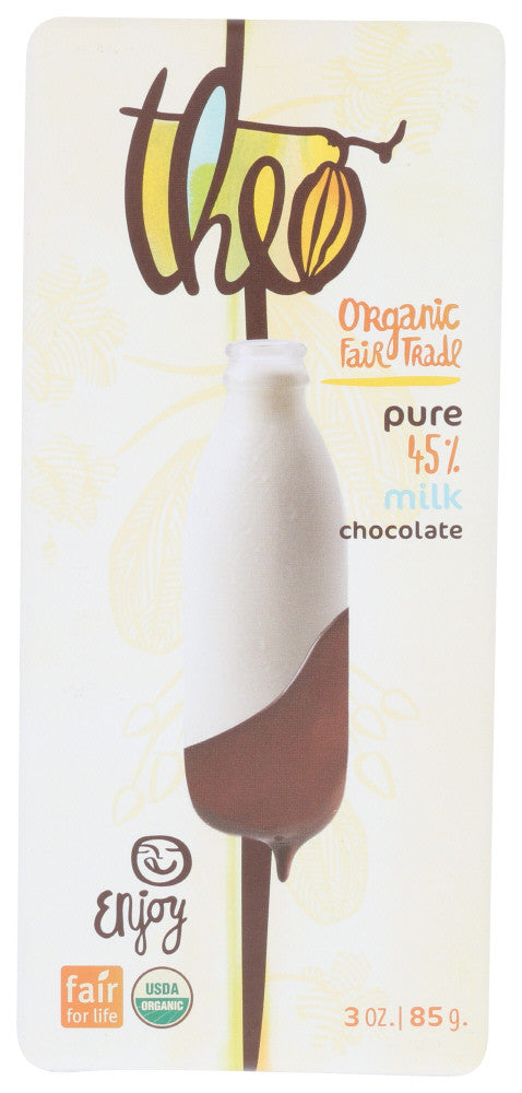 Theo Chocolate Milk Chocolate 45% Cacao Bar (12x3Oz)