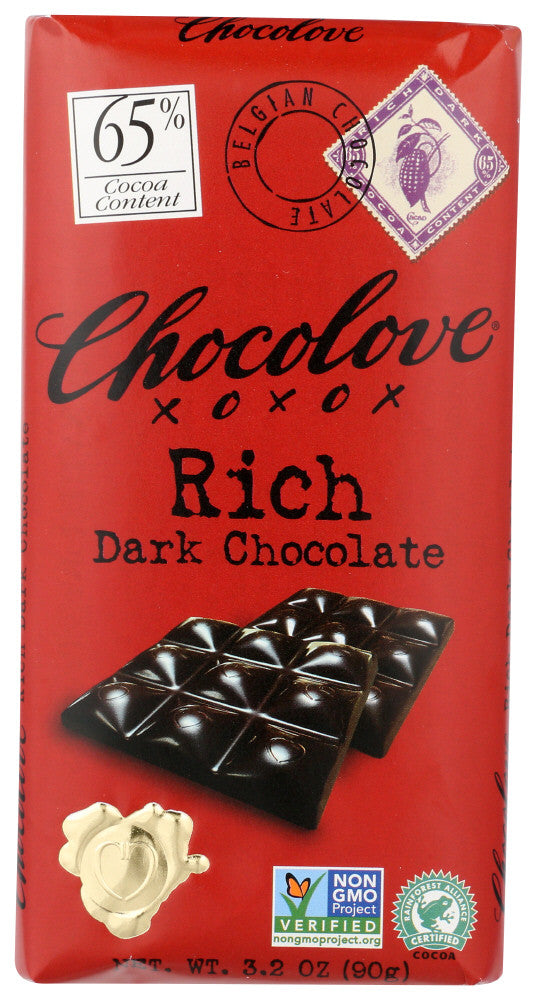 Chocolove Rich Dark Chocolate Bar (12x3.2 Oz)