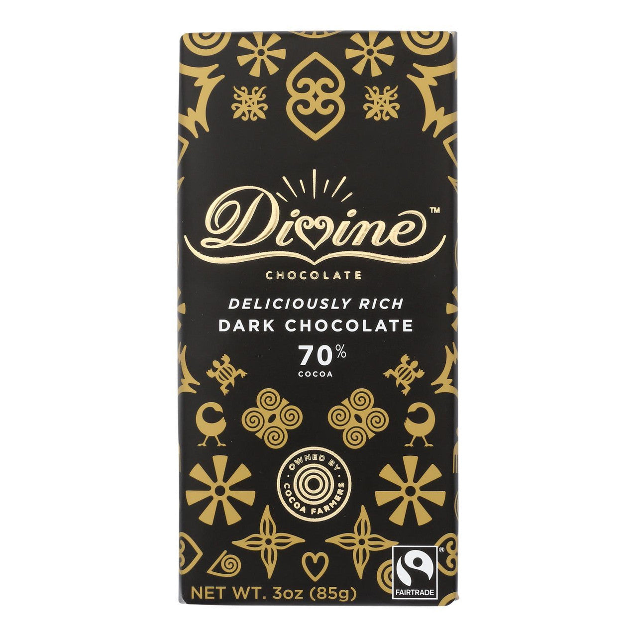 DIVINE DARK CHOC 70% BAR ( 12 X 3 OZ )