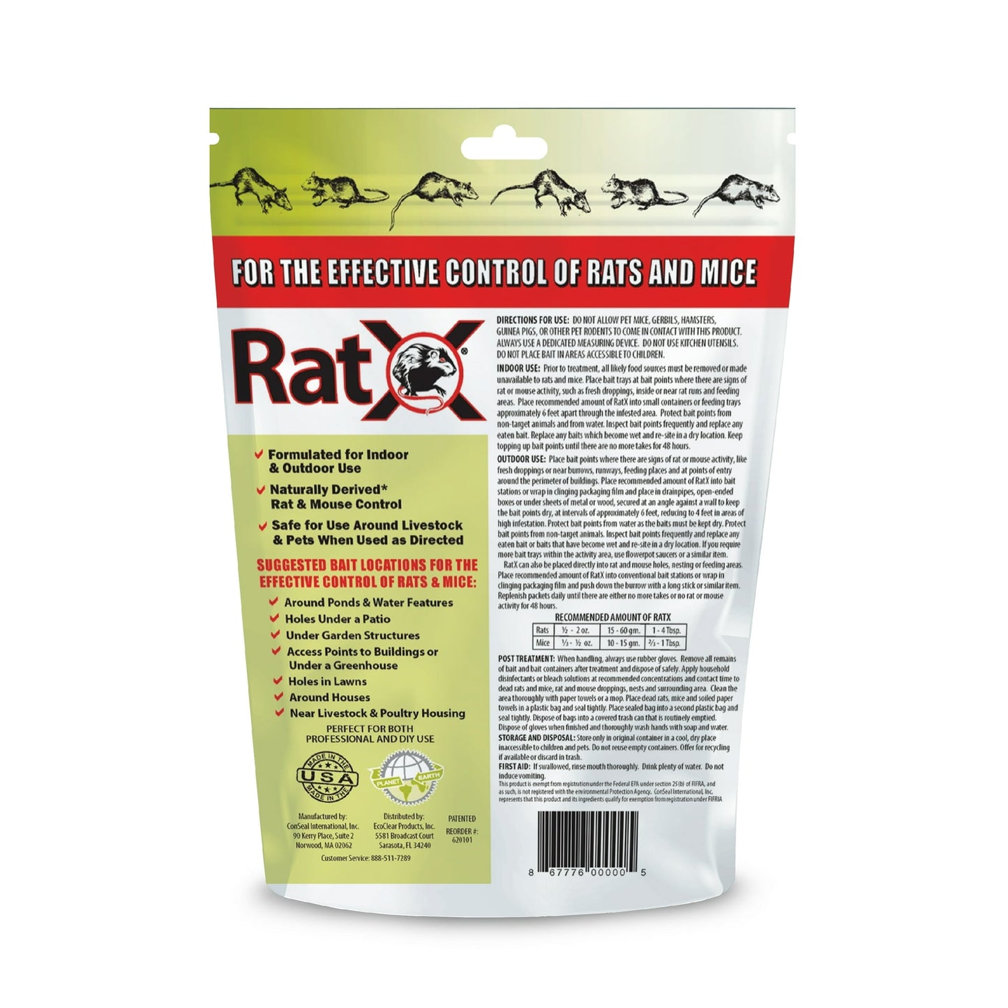 RatX Rodent Control Pellets – 8 oz Rat & Mouse Killer