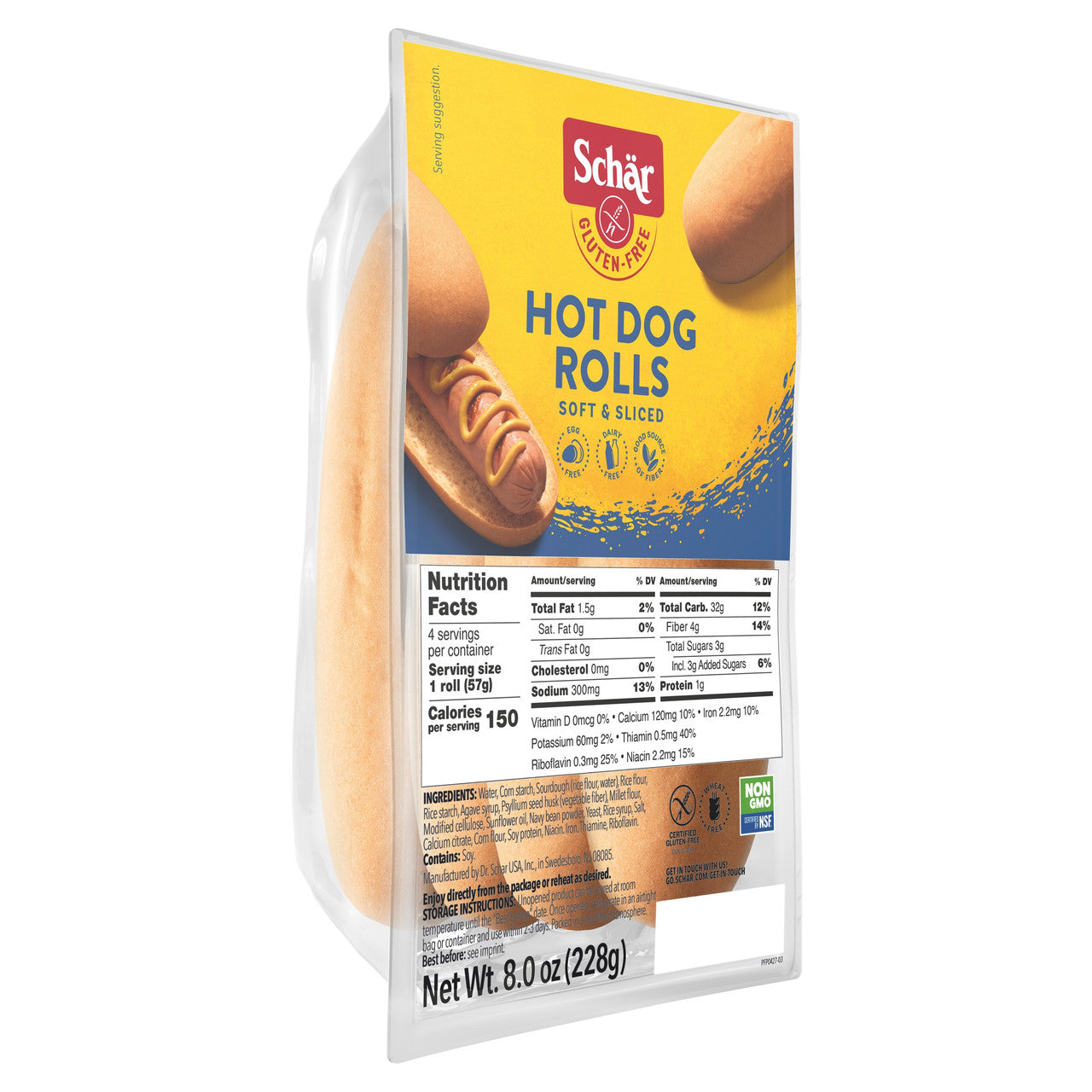 SCHAR HOT DOG ROLLS GF (4x8.00)