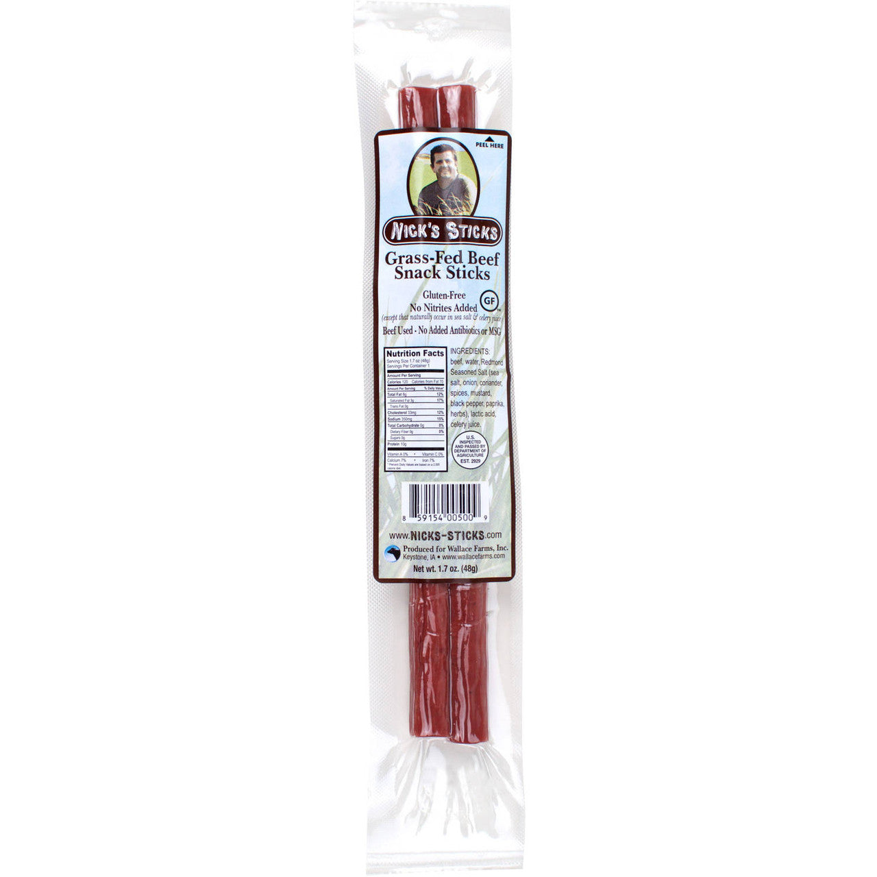 Nick's Sticks 100% Grass-Fed Beef Snack Sticks (25x1.7 OZ)
