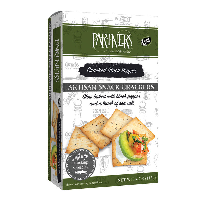 PRTNRS BLK PPR SNCK CRKR ( 6 X 4 OZ )
