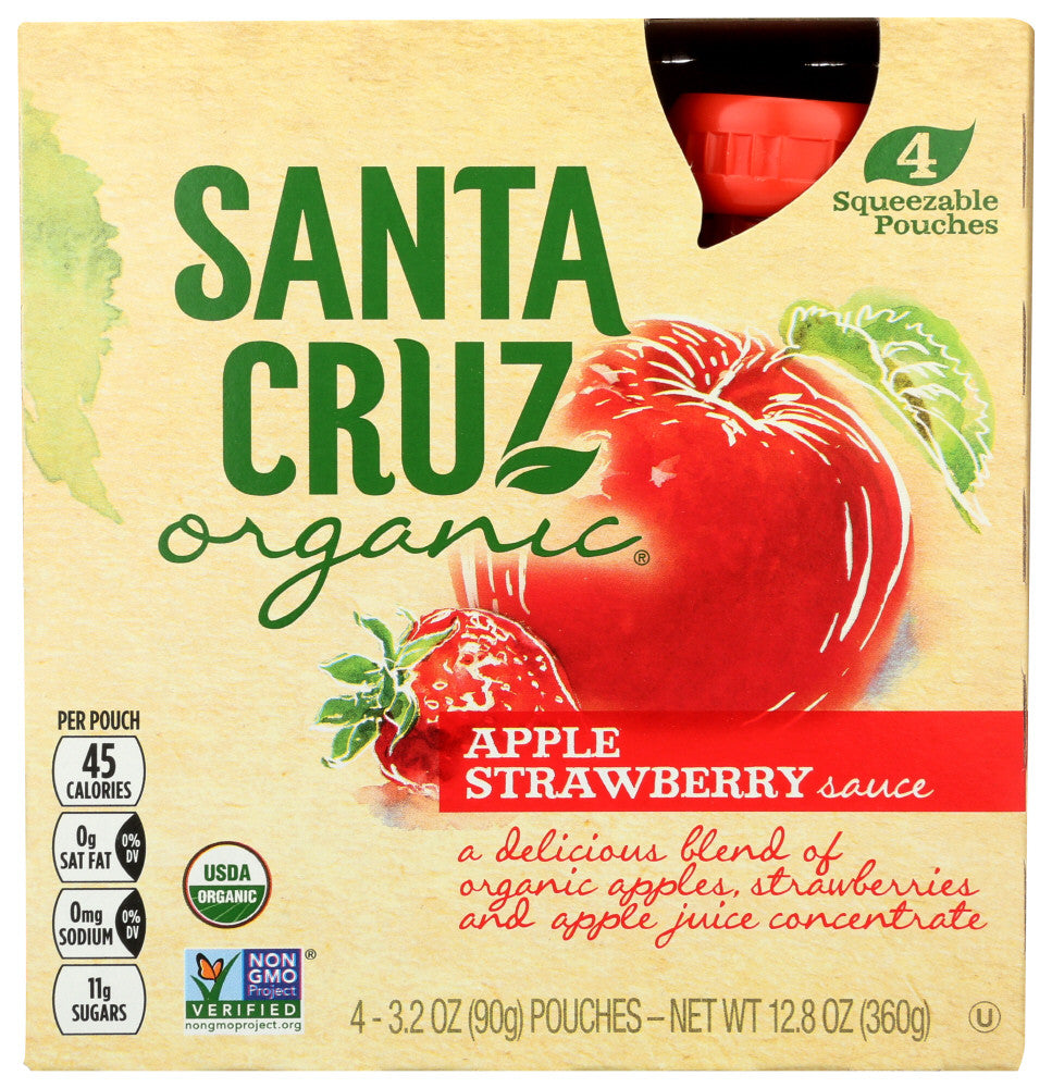 Santa Cruz Organic Apple Strawberry Sauce (6X4 Ct)