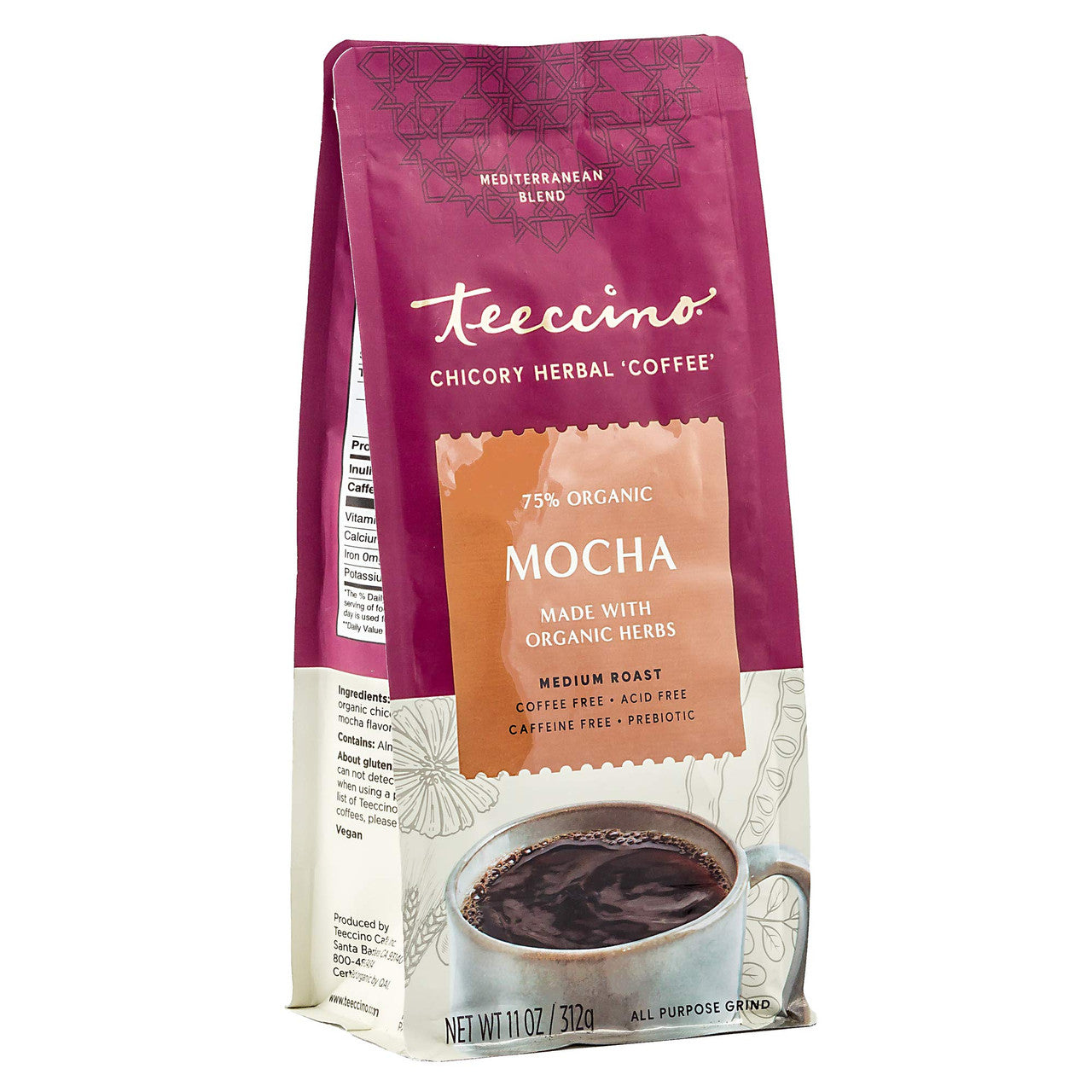 Teeccino Mocha Herbal Coffee (6x11 Oz)