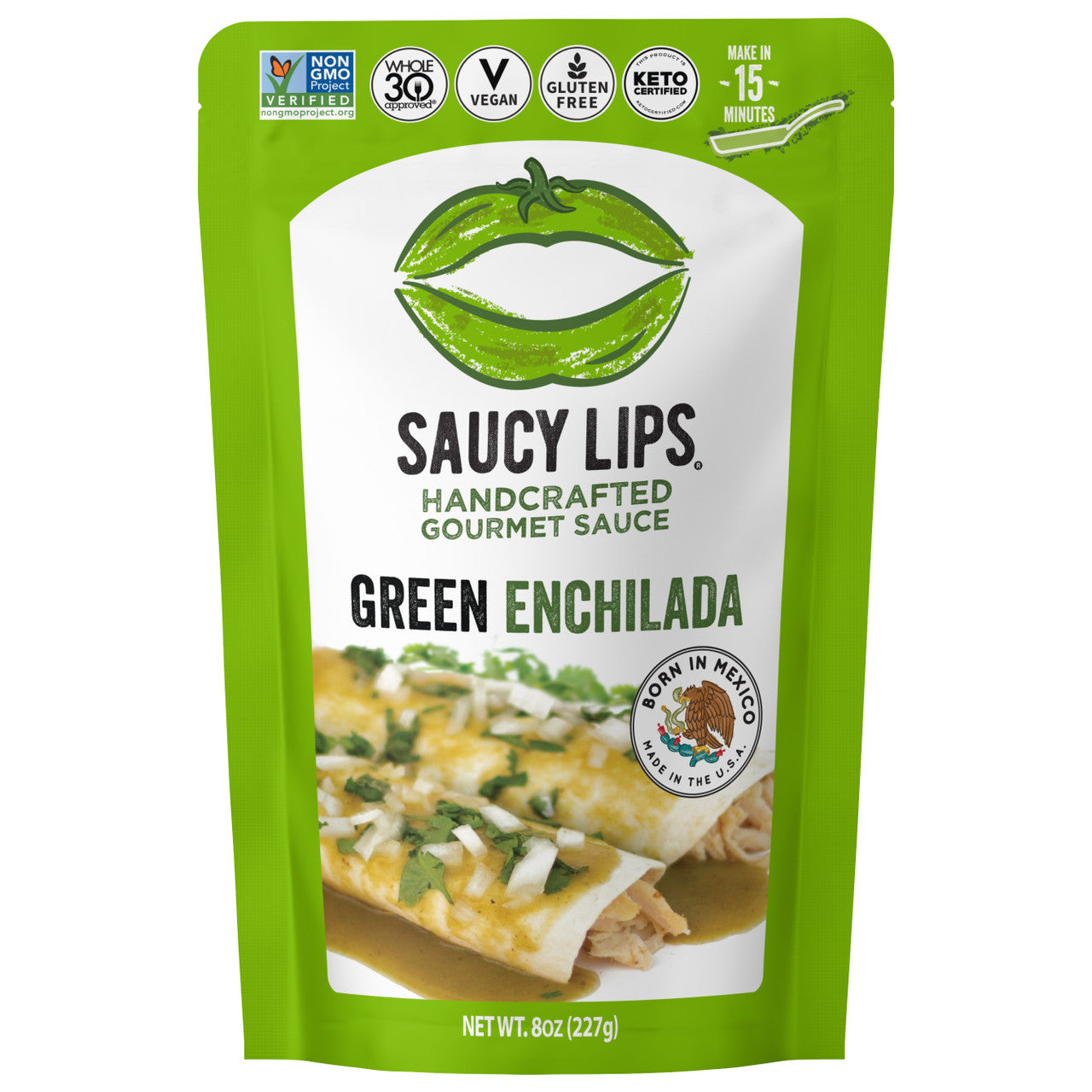 SAUCY GREEN ENCHIL SAUCE ( 6 X 8 OZ )