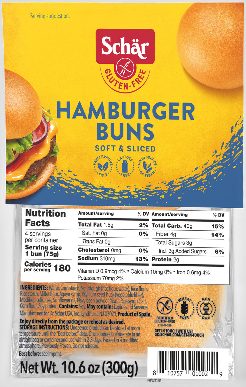 SCHAR HAMBURGER BUNS GF (4x10.60)