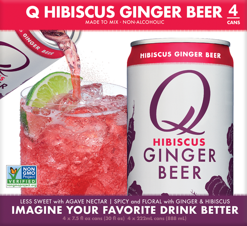 QDR HIBISCUS GINGER BEER ( 6 X 7.5 OZ )