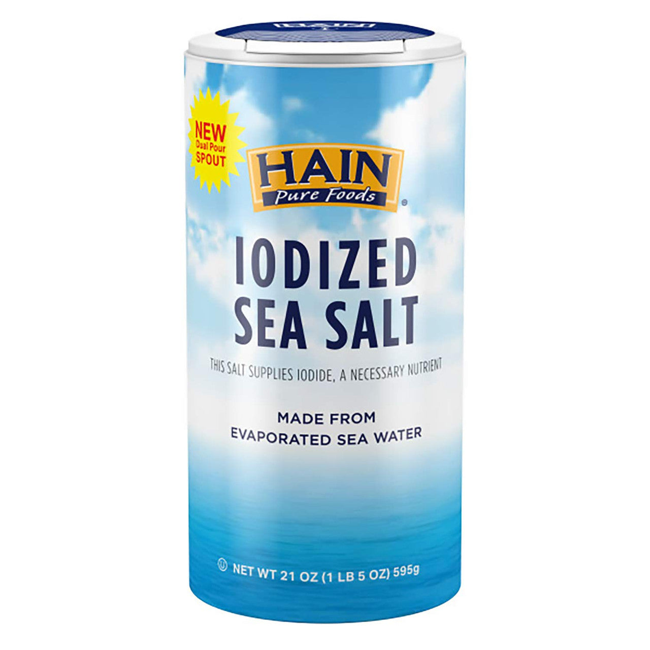 HAIN SEA SALT IODIZED ( 8 X 21 OZ )