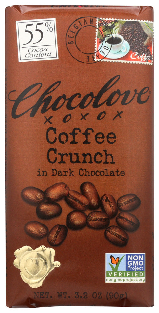 Chocolove Lov Coffee Dark Chocolate Bar (12x3.2OZ )