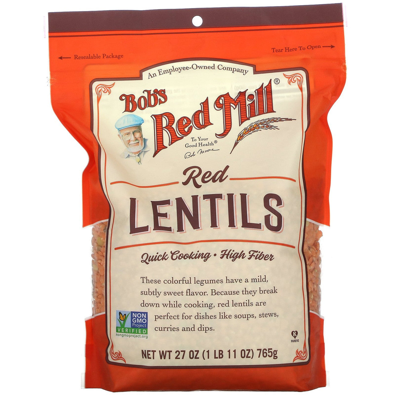 BOBS BEANS RED LENTILS ( 4 X 27 OZ   )