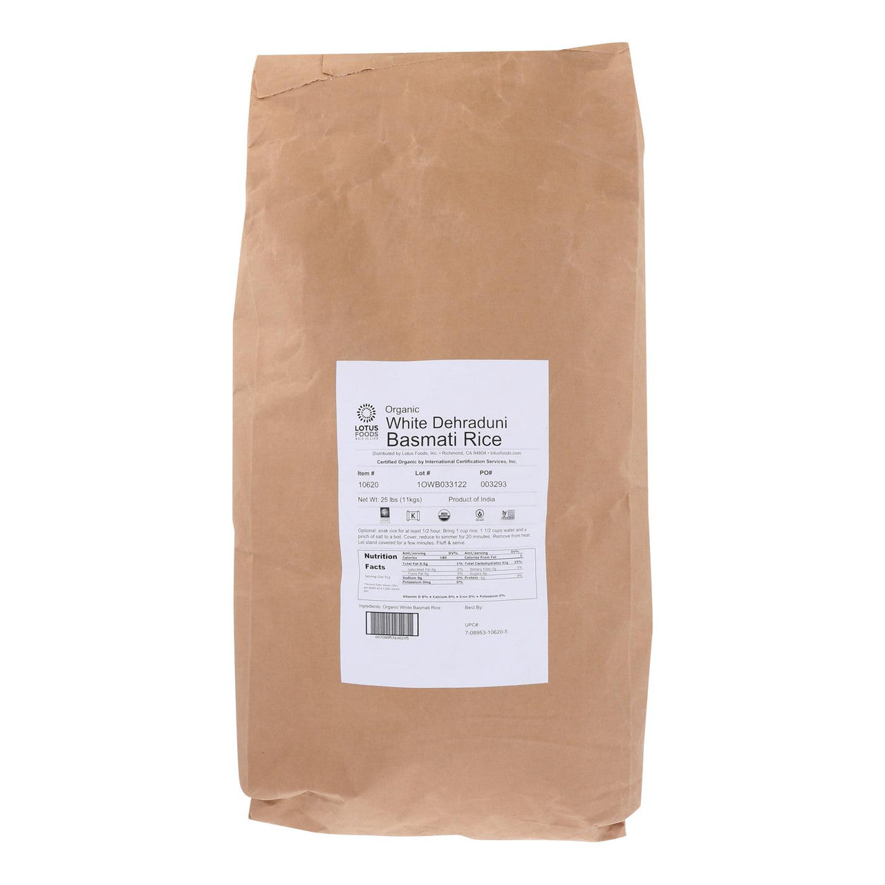 OG2 WHITE BASMATI RICE ( 1 X 25 LB   )