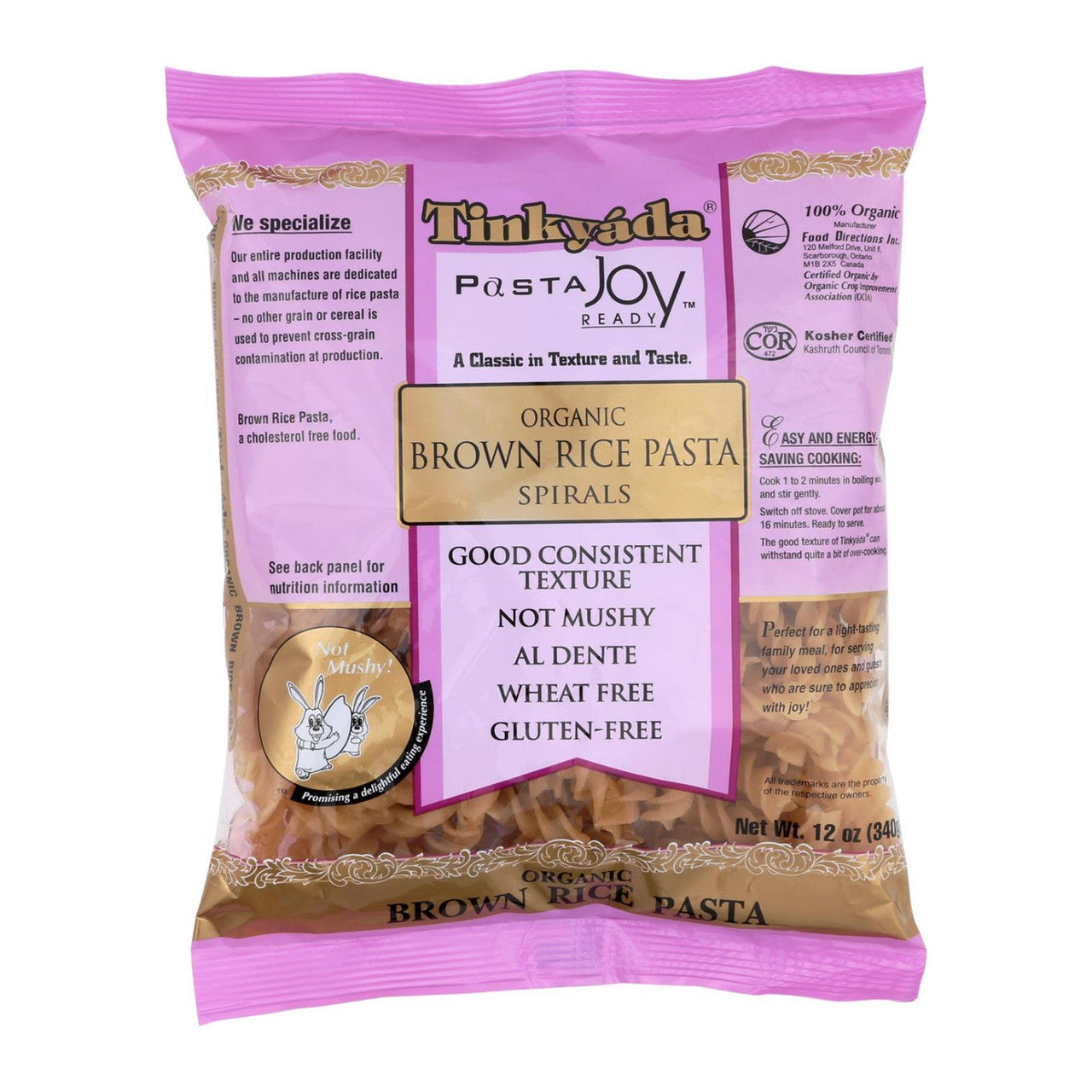 Tinkyada Brown Rice Pasta Spirals Gluten Free (12x12 OZ)