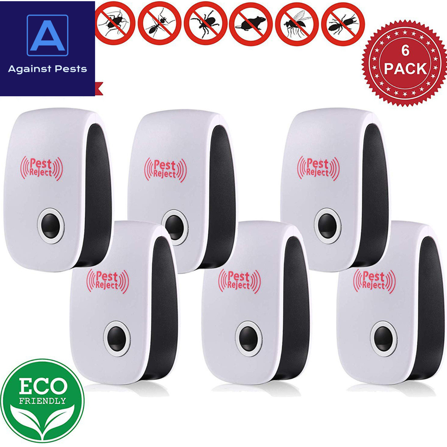6PCS Ultrasonic Pest Repeller Killer In for Home Kitchen Office Hotel