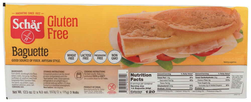 SCHAR PARBAKED BAGUETTES ( 6 X 12.3 OZ   )