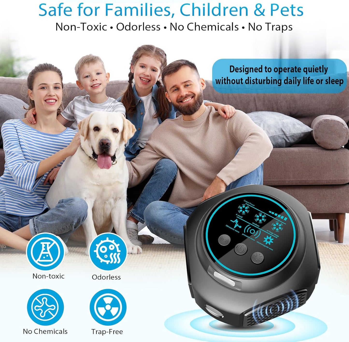 Ultrasonic Pest Repeller Plug-In Indoor Mouse Rodent Insect Control 3 Modes Safe