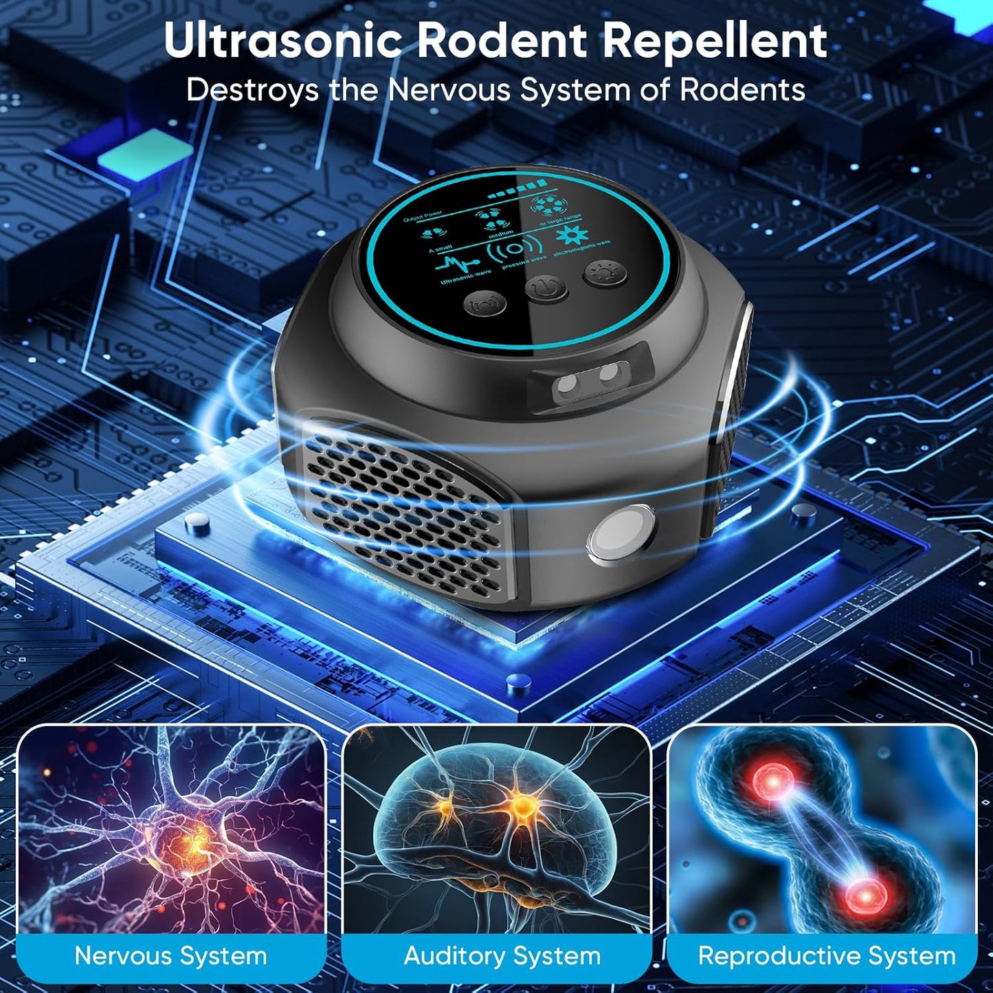 Ultrasonic Pest Repeller Plug-In Indoor Mouse Rodent Insect Control 3 Modes Safe