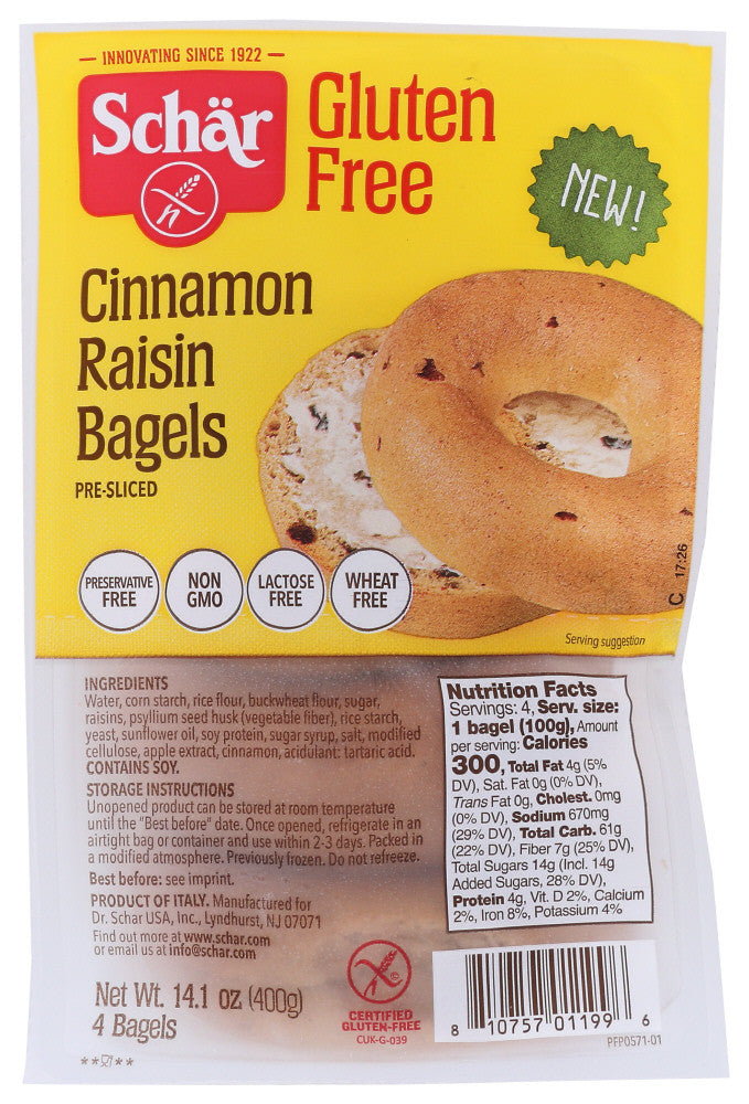 SCHAR CINN RAISIN BAGEL ( 4 X 14.1 OZ   )