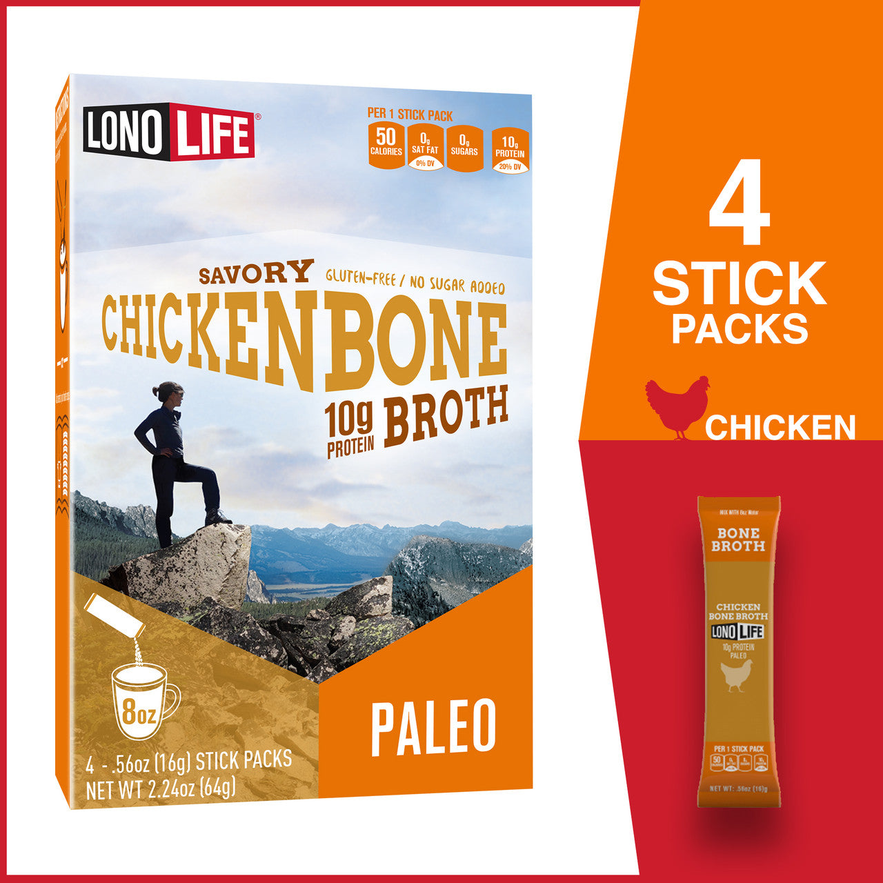 LONLF CHKN BONE BRTH STK ( 6 X 0.56 OZ   )
