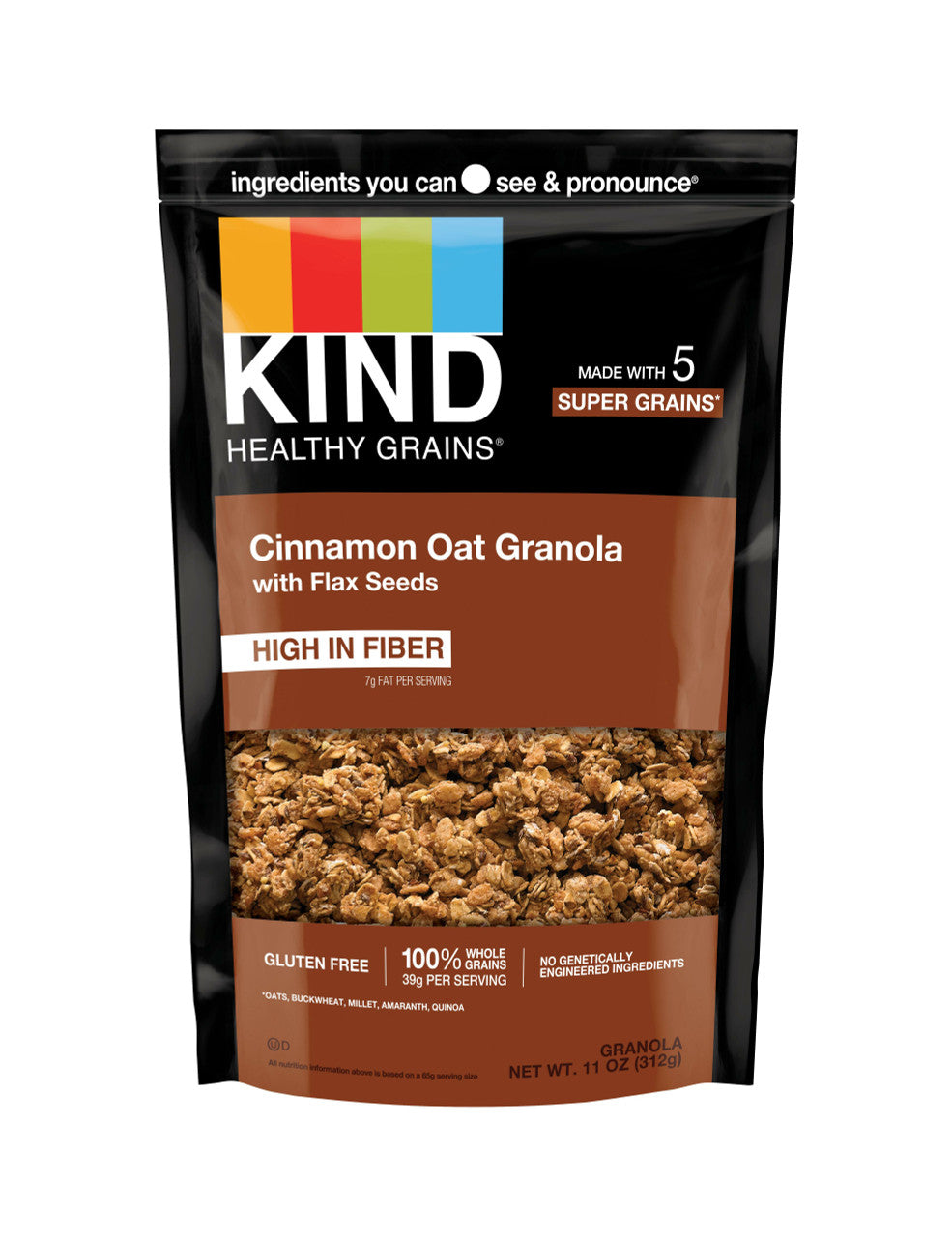 Kind Cinnamon Oat Clusterr with Flax Seed (6x11 Oz)