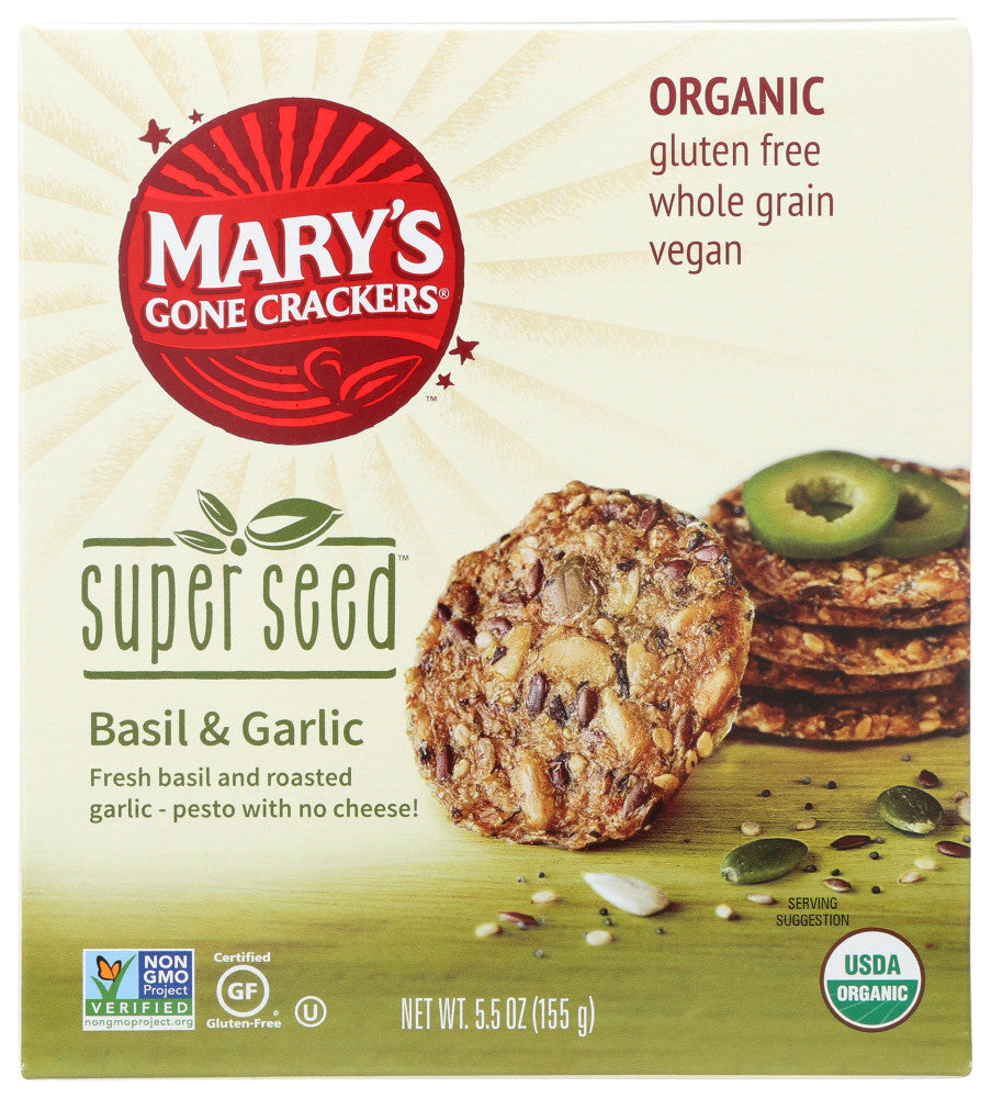 Mary's Gone Crackers Super Seed Basil & Garlic  (6x5.5 OZ)